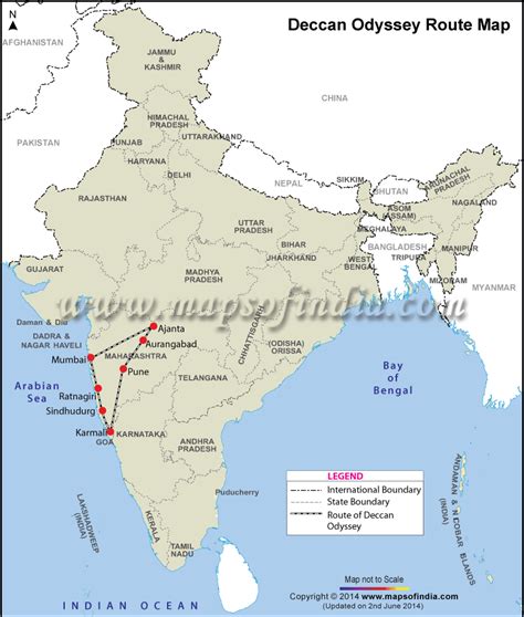 Deccan Odyssey Route Map, Route Map of Deccan Odyssey Rail Network, Tourist Destinations on ...