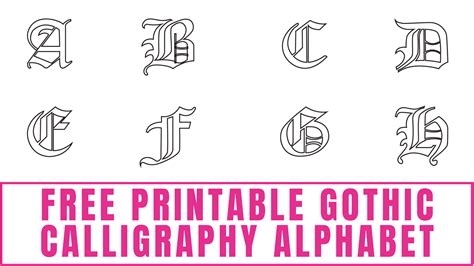 Gothic Calligraphy Alphabet A Z