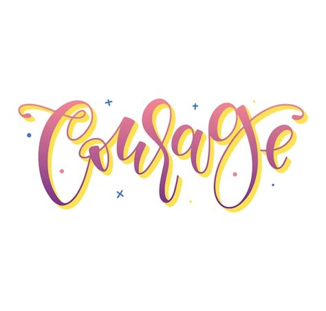 Premium Vector | Courage colored lettering isolated on white background vector illustration