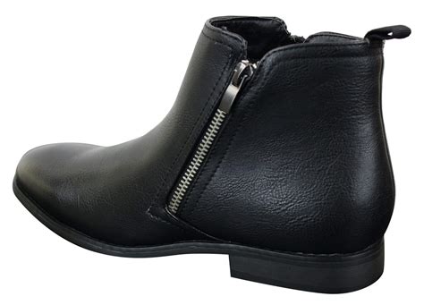 Mens PU Leather Zip-Up Ankle Boots | Happy Gentleman