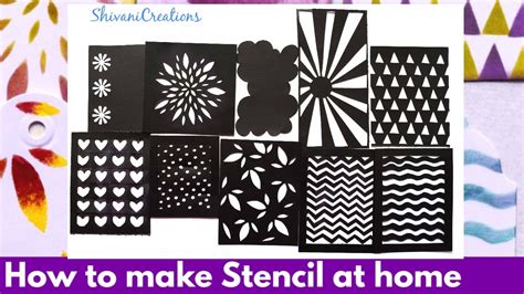 How to make Stencils at Home in 10 different styles/ Kirigami/ Stencil ...