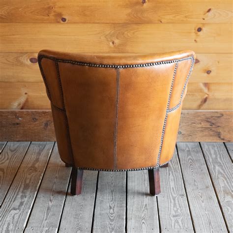 Jensen Leather Club Chair | Small Authentic Buffalo Leather Club Chair ...