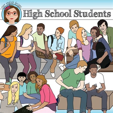 High School Students Clip Art Pack 3