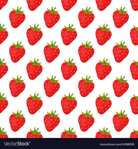 Cartoon fresh strawberry fruits in flat style Vector Image