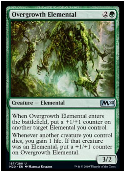 MTG elementals continue to grow with M20 spoiler, Overgrowth Elemental ...