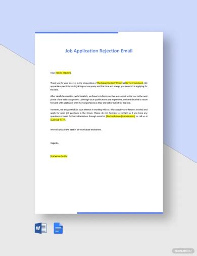 Application Email - 11+ Examples, Format, Sample