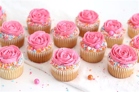 Sprinkled Rose Cupcakes Tutorial - Sugar & Sparrow