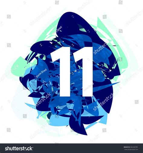 Number 11 Eleven On Blue Abstract Stock Vector (Royalty Free) 582030781 ...