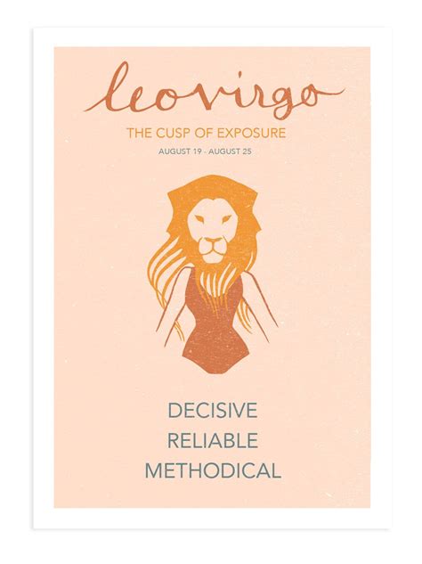 Leo Virgo Cusp Print. Astrological Cuspian Art. Birthday | Etsy