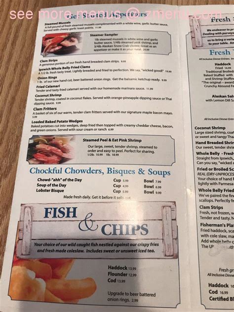 Menu at The Chowder House Restaurant, Zephyrhills, FL-54 W