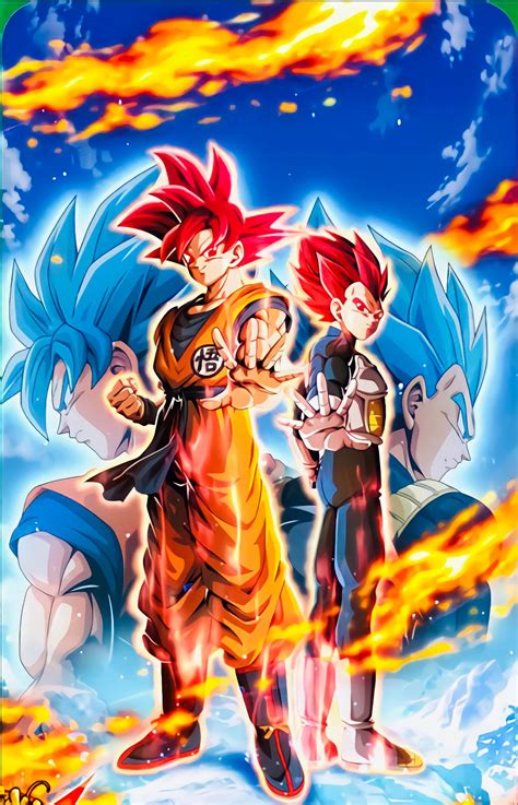 Goku and Vegeta ssj god LR by AlvaroHazard7 on DeviantArt