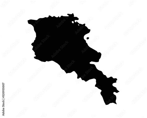 Armenia Map. Armenian Country Map. Black and White National Outline ...