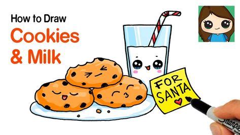 How to Draw Cookies and Milk for Santa Easy - YouTube (With images ...