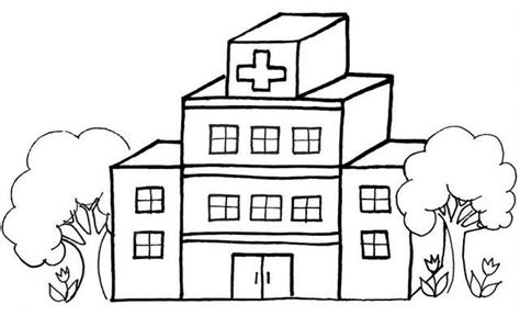 Hospital Cartoon Coloring Page | Hospital cartoon, Cartoon coloring ...