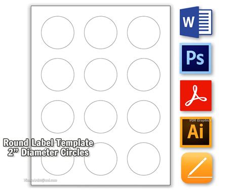 Templates for Avery 22877 Labels 5 Formats Round Circle PC - Etsy