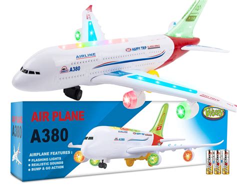 Buy Toysery Airplane Toys for Kids, Bump and Go Action, Toddler Toy ...