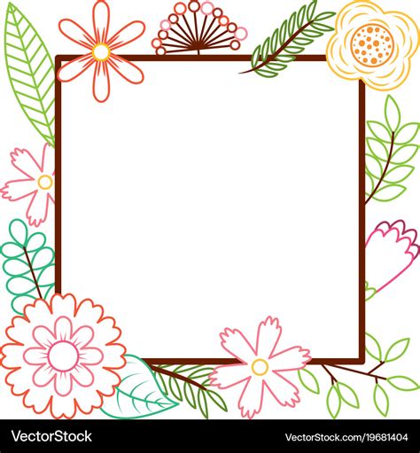 Frame from wild flowers greeting card template Vector Image