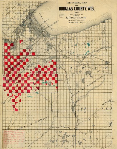 Sectional Map of Douglas County, Wisconsin | Map or Atlas | Wisconsin Historical Society