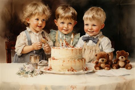 Vintage Kids Birthday Party Art Free Stock Photo - Public Domain Pictures