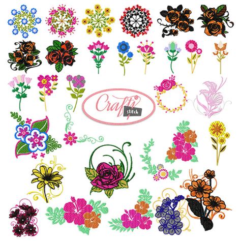 Machine Embroidery Designs - 4x4 Hoop Flower Special - 65 Floral