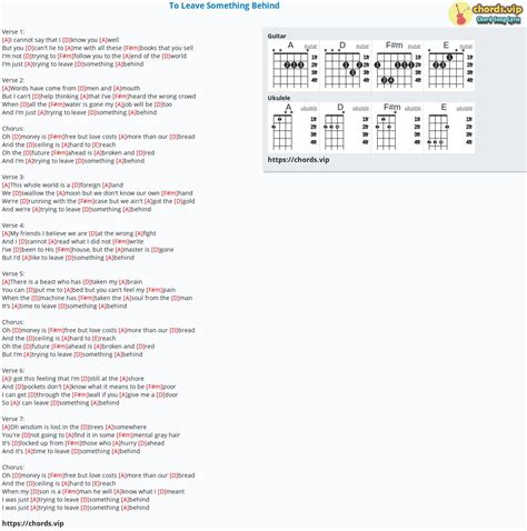 Chord: To Leave Something Behind - tab, song lyric, sheet, guitar ...