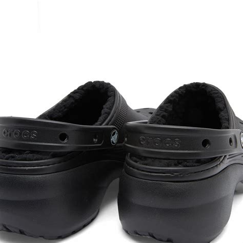 Crocs Women's Classic Platform Lined Clog in Black Crocs