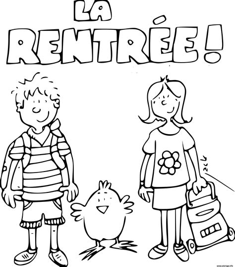 Coloriage ecole rentree scolaire - JeColorie.com