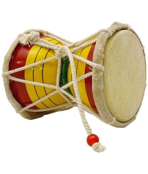 BIG SIZE HANDMADE WOODEN DAMRU DAMAROO PERCUSSION INDIAN CLASSICAL INSTRUMENT: Buy BIG SIZE ...