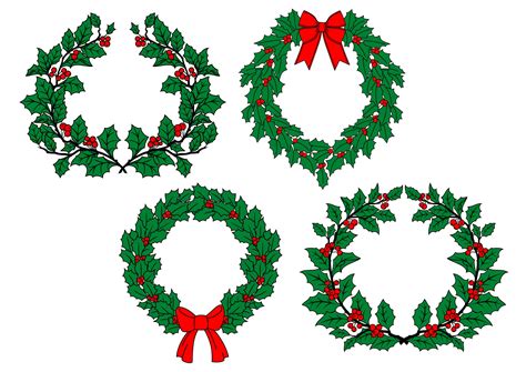 Christmas holly garlands set 11520522 Vector Art at Vecteezy