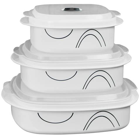 Corelle Coordinates 6-Piece Microwave Safe Cookware/Storage Set, Simple ...