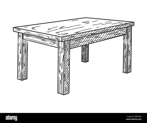 Realistic sketch of the table in perspective. Vector illustration Stock Vector Image & Art - Alamy