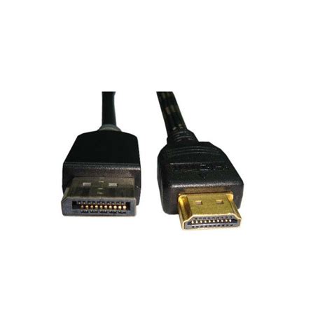 Unirise HDMIDP-10F-MM 10ft DisplayPort Male to HDMI Cable Male, Black ...