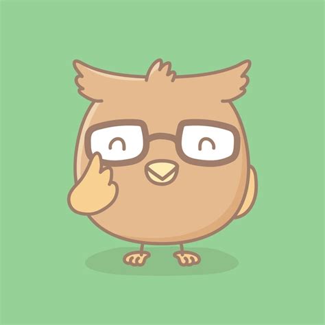 Premium Vector | Owl cartoon illustration isolated on green background