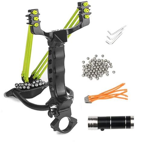 Wisdoman Outdoor Wrist Rocket Slingshot Kit, Adjustable Stainless Professional Hunting High ...