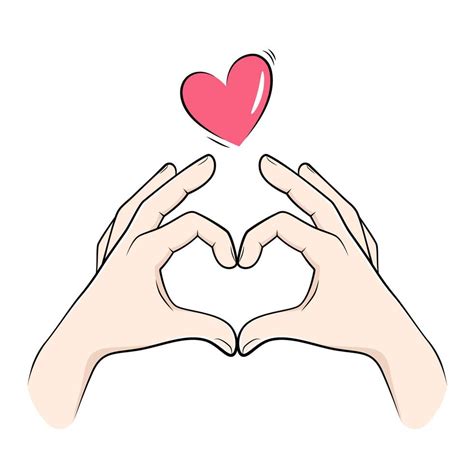 Love hand sign, finger heart vector drawing 12673594 Vector Art at Vecteezy