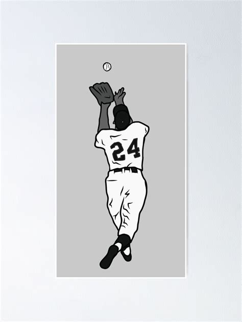 "Willie Mays "The Catch" (Black and White)" Poster for Sale by ...