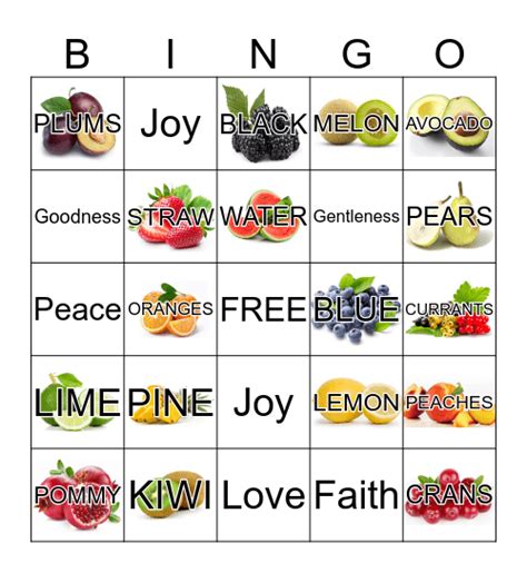 Fruit Of The Spirit Bingo Printable - Printable Templates