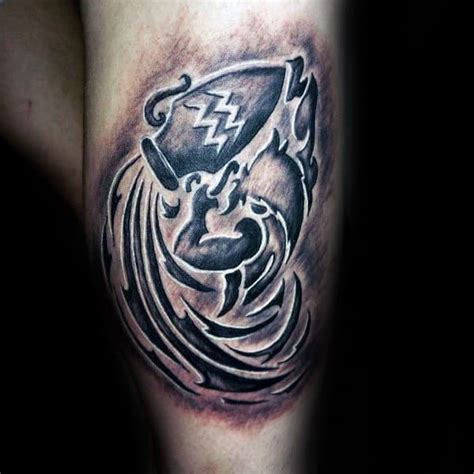 70 Aquarius Tattoos For Men - Astrological Ink Design Ideas