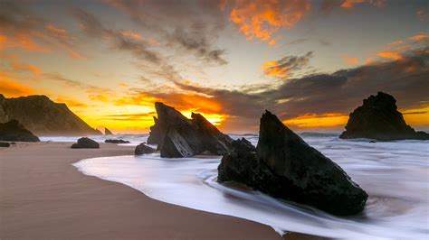 2560x1440 Large Rocks On Beach Shore 1440P Resolution HD 4k Wallpapers, Images, Backgrounds ...