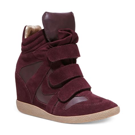 Steve Madden Hilight Wedge Sneakers in Burgundy (Purple) - Lyst