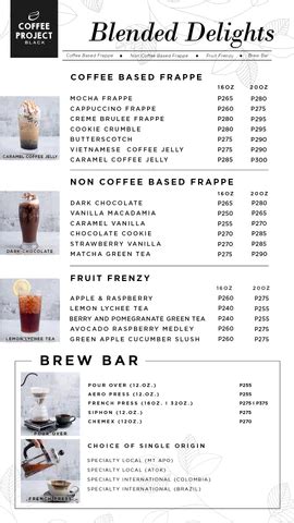 COFFEE PROJECT MENU PHILIPPINES & UPDATED PRICES 2024