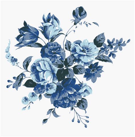 Flower Blue Clip Art - Blue Flower Vector Free, HD Png Download - kindpng