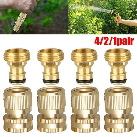 EEEKit Garden Hose Quick Connect Set, Solid Brass Quick Connector Male ...