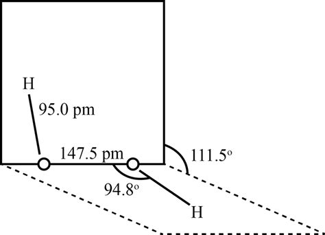 The H – O – O bond angle in H2O2 is