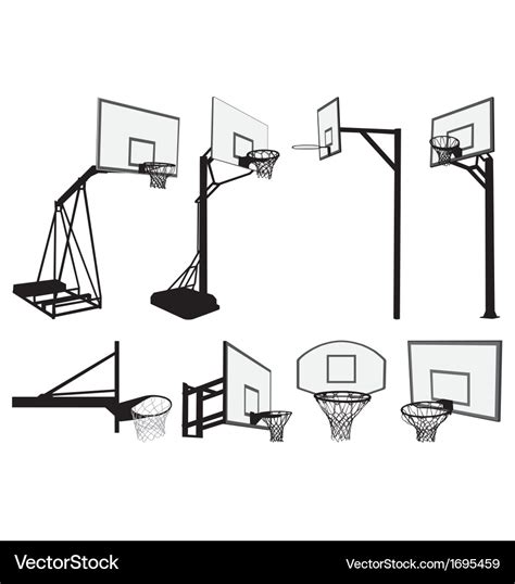 Basketball hoop silhouettes Royalty Free Vector Image