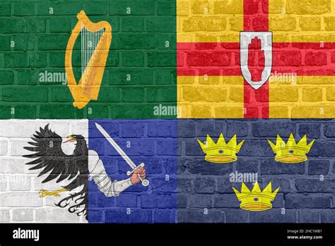 flag Provinces of Ireland: Connacht, Leinster, Munster, and Ulster Stock Photo - Alamy