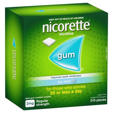 Buy Nicorette Quit Smoking Regular Strength Nicotine Gum Icy Mint 210 Pack Online at Chemist ...