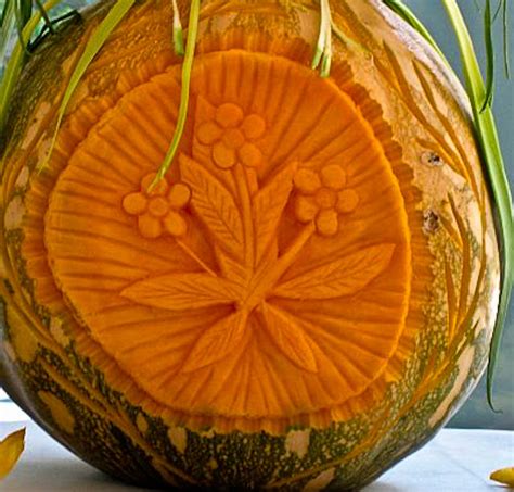 Decorating with Veggies: Carving Designs Onto the Face of A Large Squash