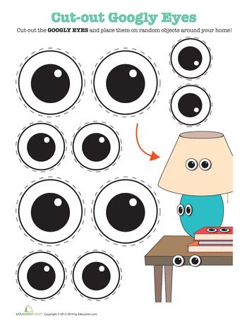 Printable Googly Eyes | Worksheet | Education.com | Googly eye crafts, Craft eyes, Crafts