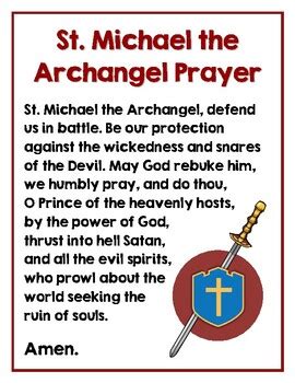 St Michael The Archangel Prayer Printable